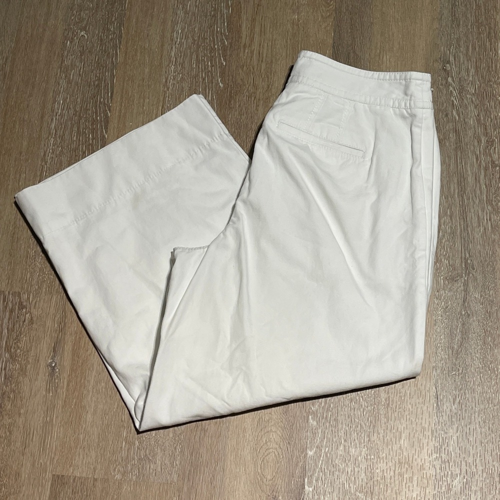 Talbots White Ankle Crop Straight Pants